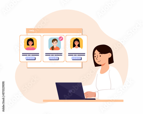 hr manager select approved a new employee for a vacancy hiring recruitment 