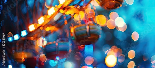Defocused ferris wheel with...