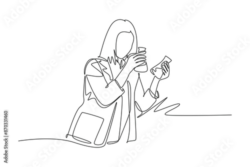 Scientist concept. Single line draw design vector graphic illustration.