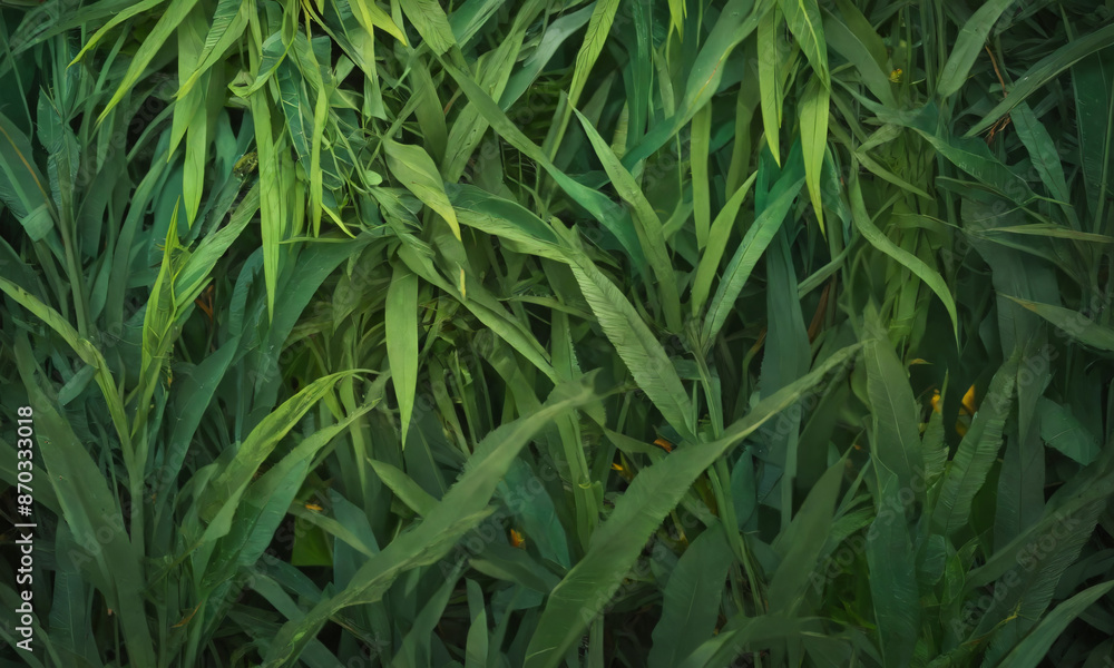 Fototapeta premium Lush green foliage during a summer day
