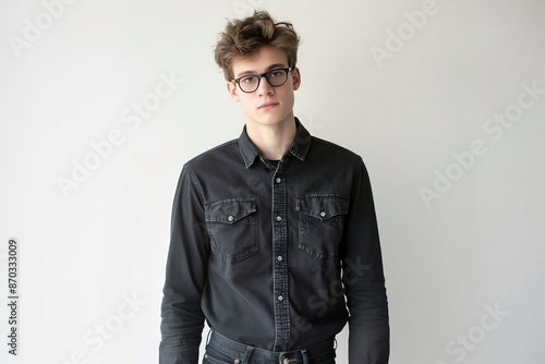 Handsome Young Man in Casual Denim Shirt Portrait © Creative Pixels