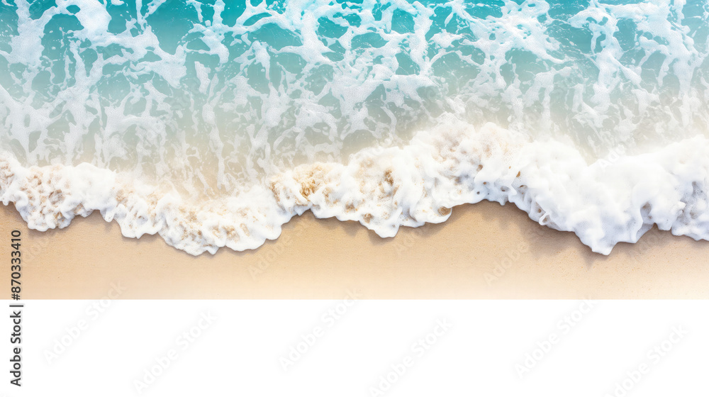 sea waves on the beach isolated on transparent white background, clipping path sea waves on the beach isolated on transparent white background, clipping path