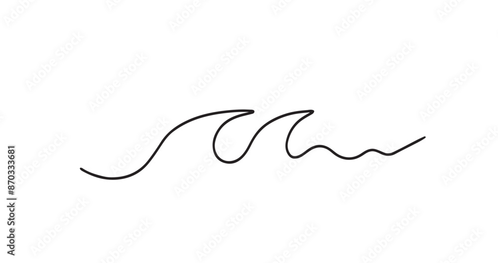 one continuous line drawing Sea wave vector illustration one continuous line drawing Sea wave vector illustration
