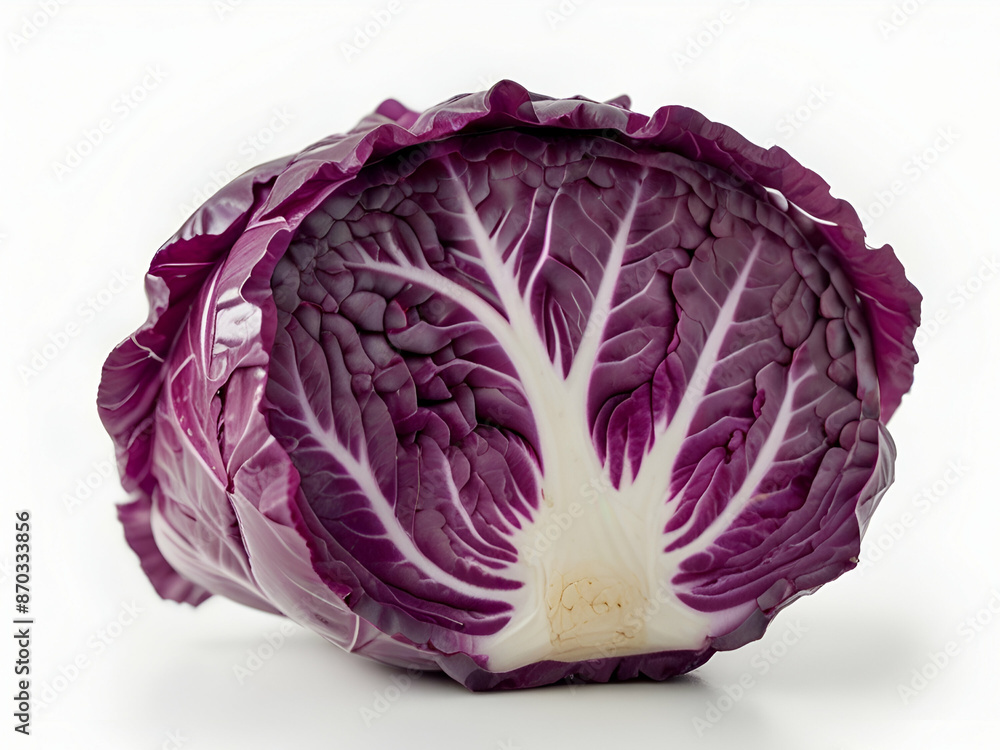 Obraz premium red cabbage on white background, red cabbage vegetable