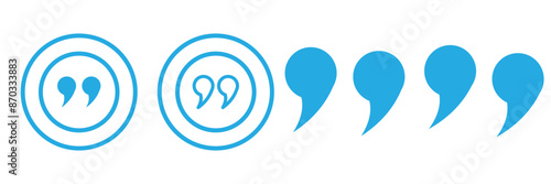 Quote icon set vector. Quotation mark sign and symbol
