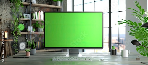 Blank wide green mock up sc...