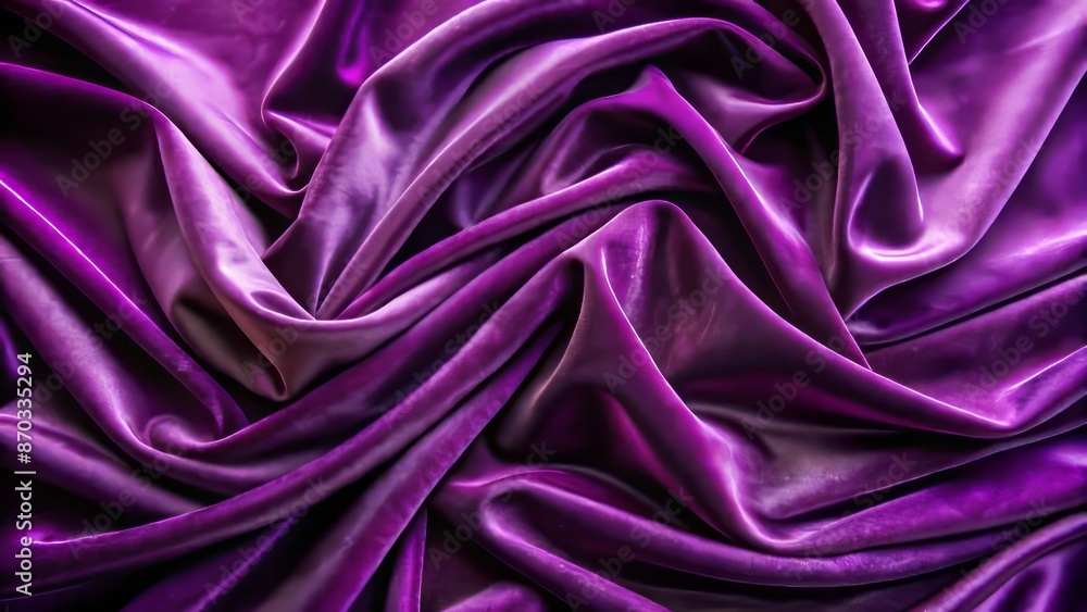 Purple Silk Fabric With Wrinkles. Purple Silk Fabric With Wrinkles.