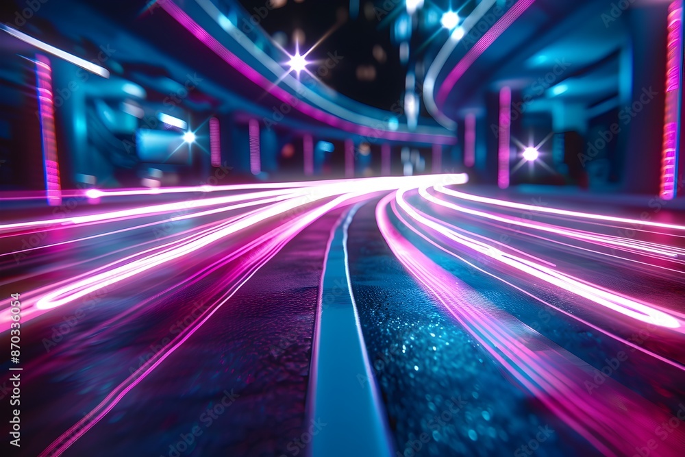 Modern Abstract Dynamic Motion Light Trails Futuristic Technology Neon Lines Virtual Reality Modern Abstract Dynamic Motion Light Trails Futuristic Technology Neon Lines Virtual Reality