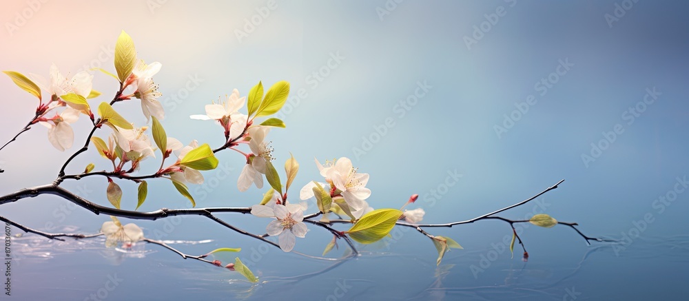 Springtime showcases delicate willow leaf and pear blossom in a vibrant scene, perfect for a captivating copy space image. Springtime showcases delicate willow leaf and pear blossom in a vibrant scene, perfect for a captivating copy space image.
