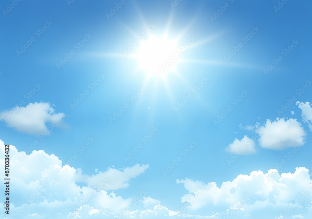 Sunny Day with Blue Sky and Cumulus Clouds Sunny Day with Blue Sky and Cumulus Clouds