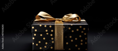 Black gift box with golden ...