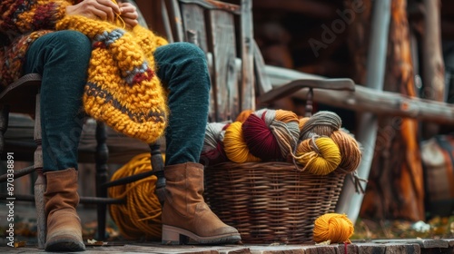 The Knitting in Autumn Setting