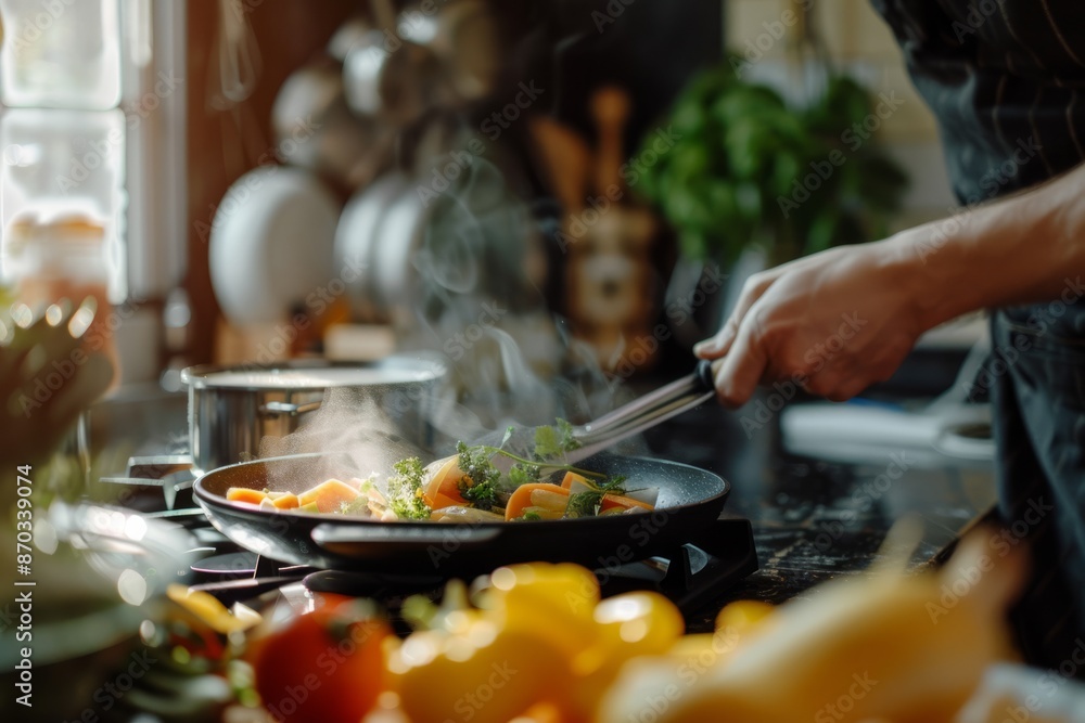 Recipe Developer Testing Doneness of Food, ensuring perfect cook, Generative AI Recipe Developer Testing Doneness of Food, ensuring perfect cook, Generative AI