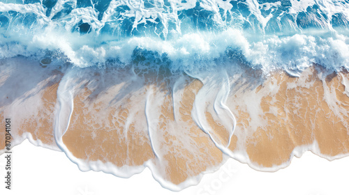 Fototapeta Naklejka Na Ścianę i Meble -  sea waves on the beach isolated on transparent white background, clipping path