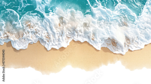 Fototapeta Naklejka Na Ścianę i Meble -  sea waves on the beach isolated on transparent white background, clipping path