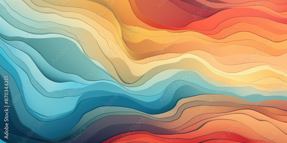 Obraz premium Abstract Colorful Wavy Landscape