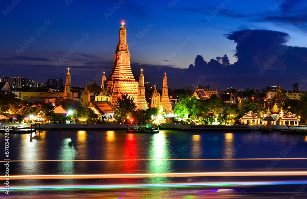 Wat Arun Temple at twilight time in bangkok Thailand. Wat Arun Temple at twilight time in bangkok Thailand.
