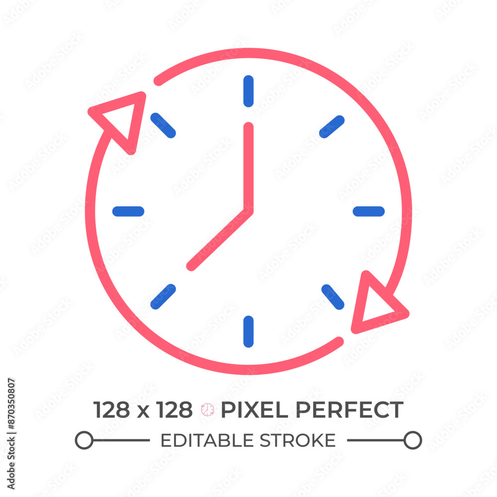 Time period two color line icon. Validity and expiration. Time management. Estimating duration. Task length bicolor outline symbol. Duotone linear pictogram. Isolated illustration. Editable stroke Time period two color line icon. Validity and expiration. Time management. Estimating duration. Task length bicolor outline symbol. Duotone linear pictogram. Isolated illustration. Editable stroke