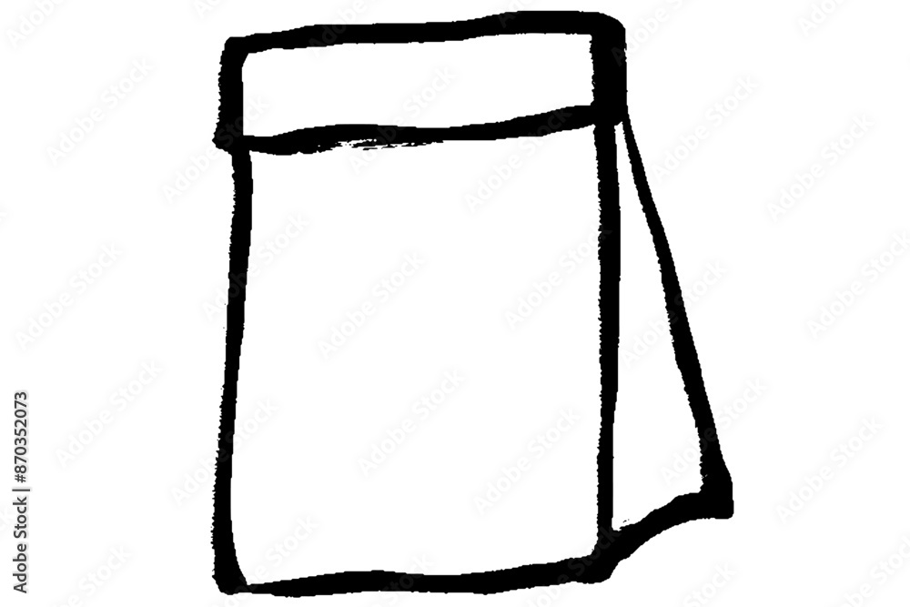 筆タッチのコーヒー豆袋のイラスト 筆タッチのコーヒー豆袋のイラスト