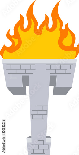 Torch Letter Alphabet Vector Element