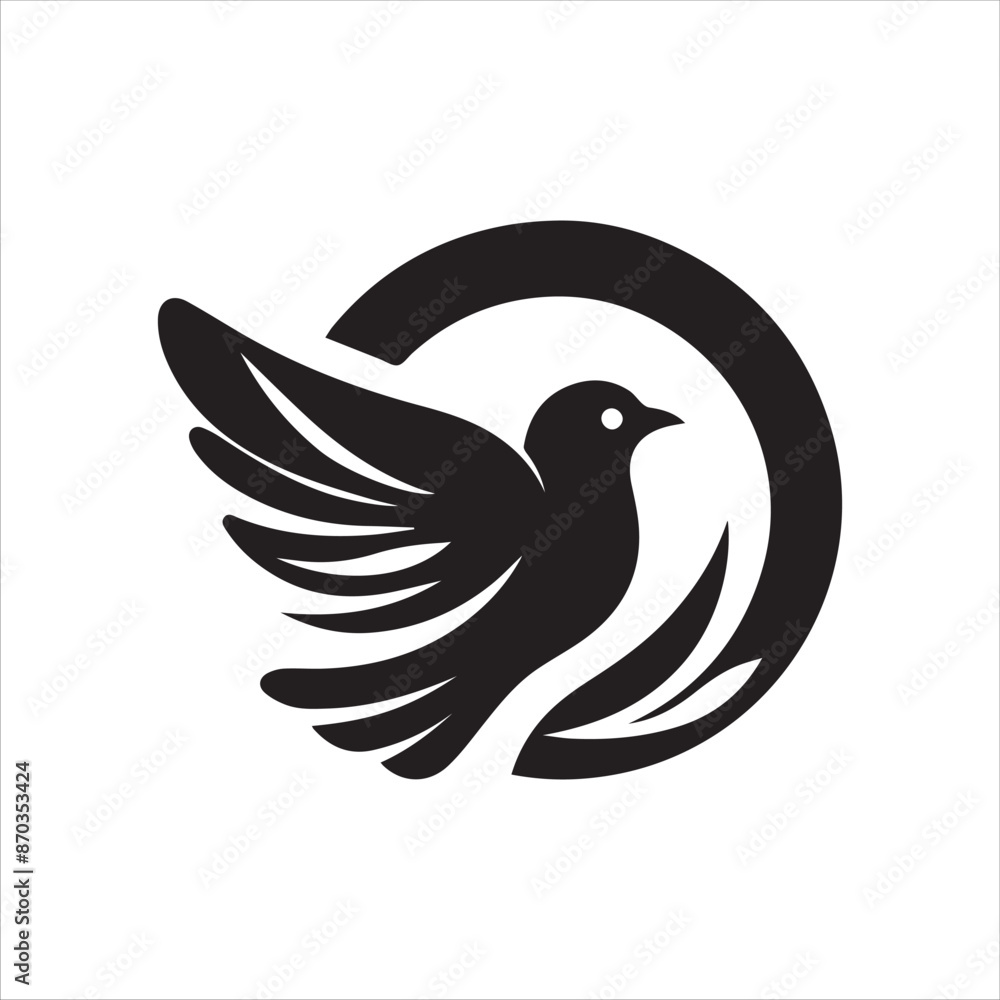 Bird Circle Logo Design Vector, Bird Logo Bird Circle Logo Design Vector, Bird Logo
