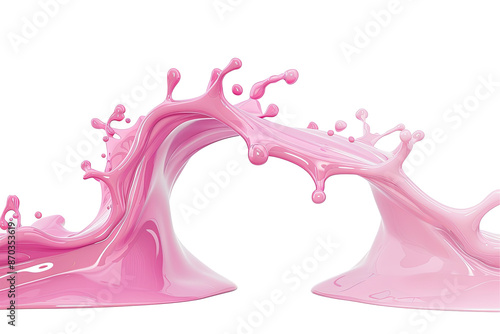 Pink 3d Splash, Isolated on transparent background