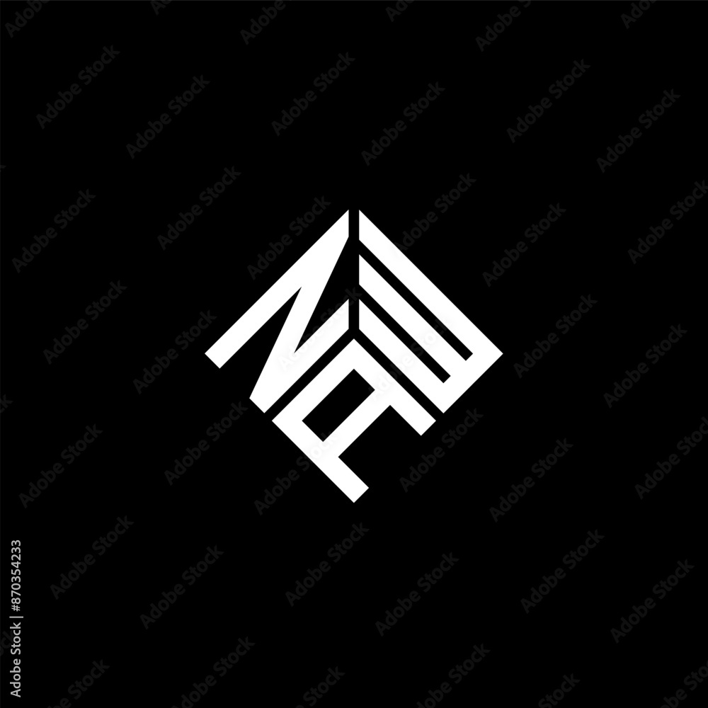 NAW letter logo design on black background. NAW creative initials letter logo concept. NAW letter design. NAW letter logo design on black background. NAW creative initials letter logo concept. NAW letter design.
