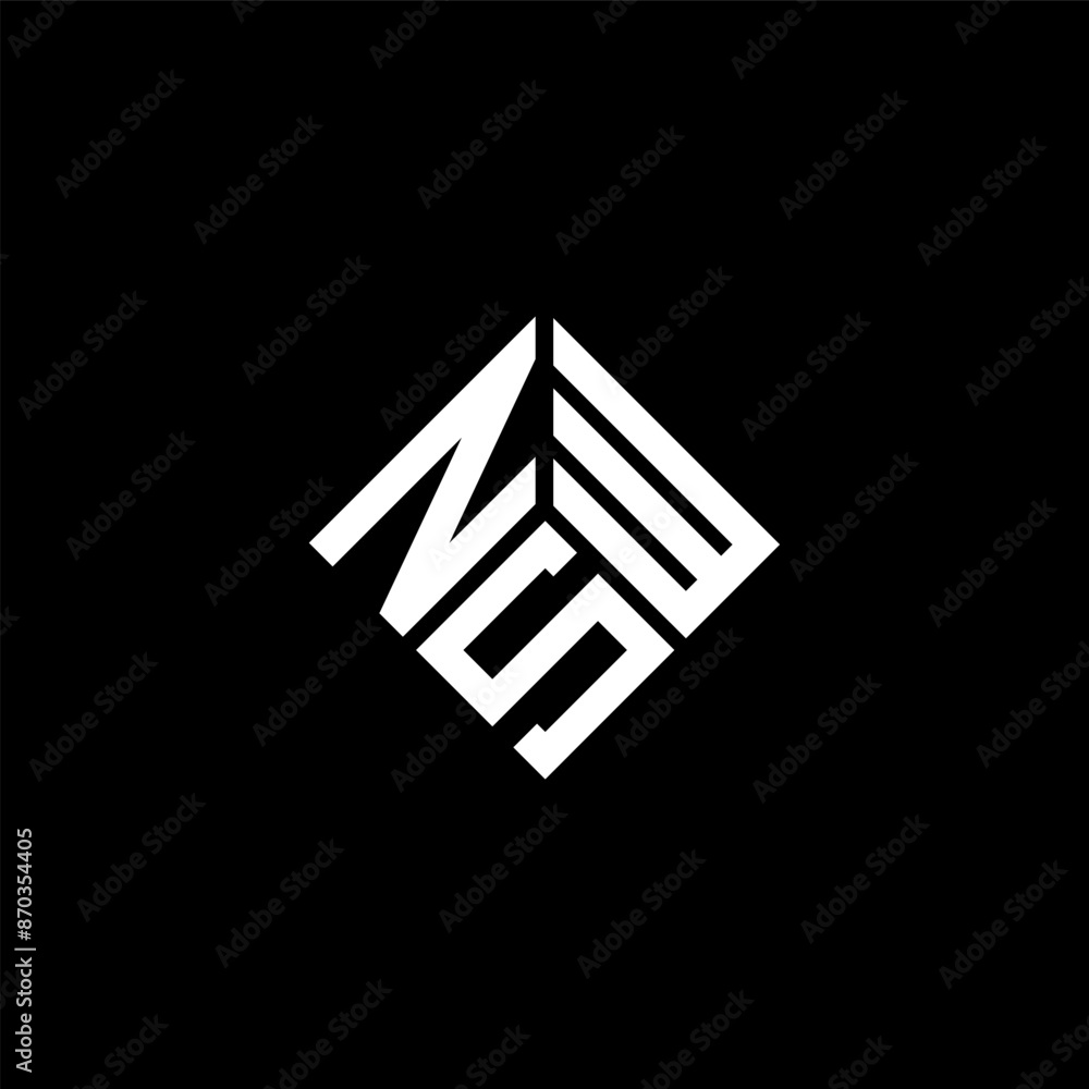 NSW letter logo design on black background. NSW creative initials letter logo concept. NSW letter design. NSW letter logo design on black background. NSW creative initials letter logo concept. NSW letter design.