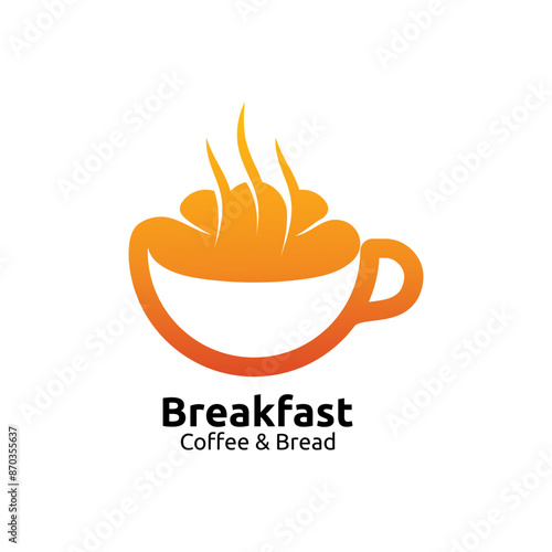 Breakfast time logo design template