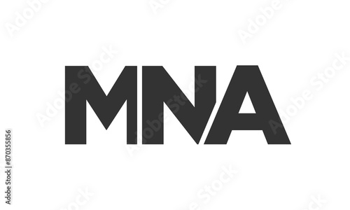 MNA logo design template with strong and modern bold text. Initial based vector logotype featuring simple and minimal typography. Trendy company identity.
