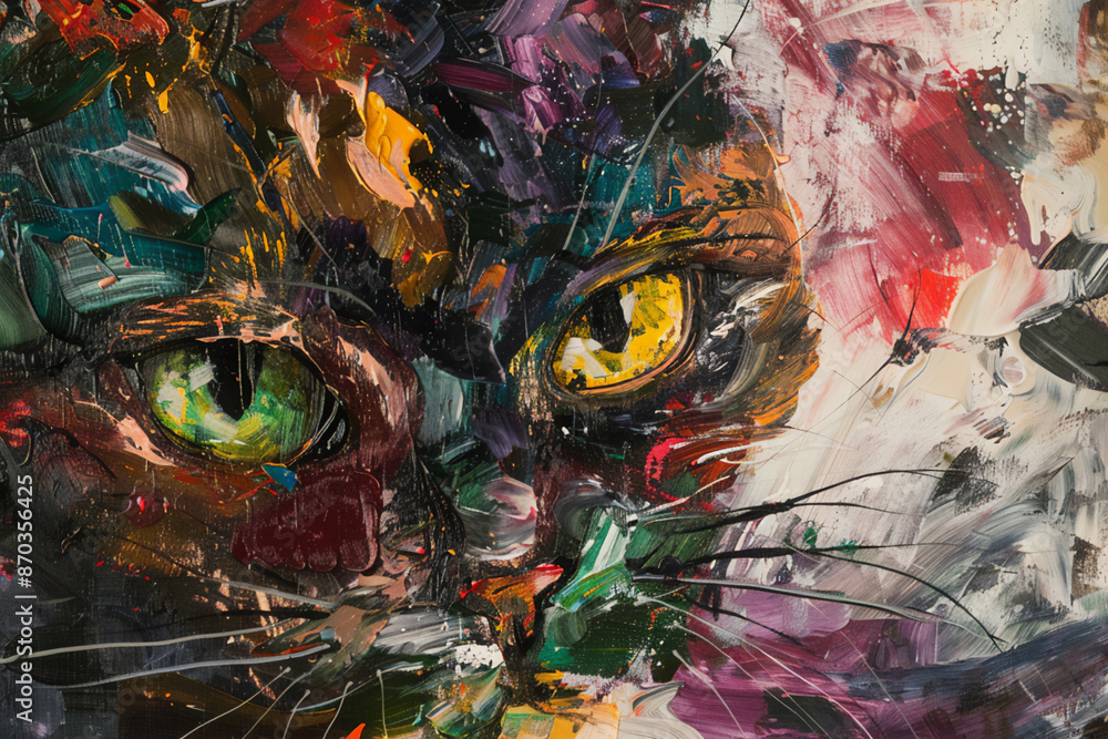 Fototapeta premium 猫のアートイラスト