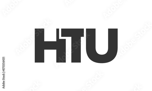 Free Download HTU logo design template with strong and modern bold text. Initial based vector logotype featuring simple and minimal typography. Trendy company identity. - GFXLoad