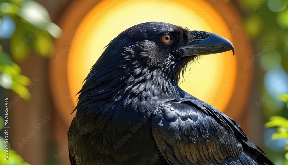 Fototapeta premium Close Up of a Raven's Head.