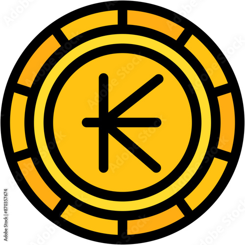 Vector Icon Kip, Laos, Currency, Coin, Money
