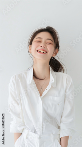 Korean woman feeling happy ...