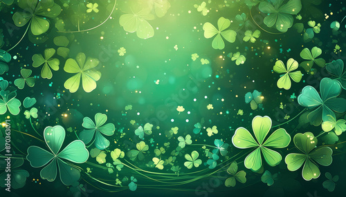 St. Patrick's  Day  green background decorated photo