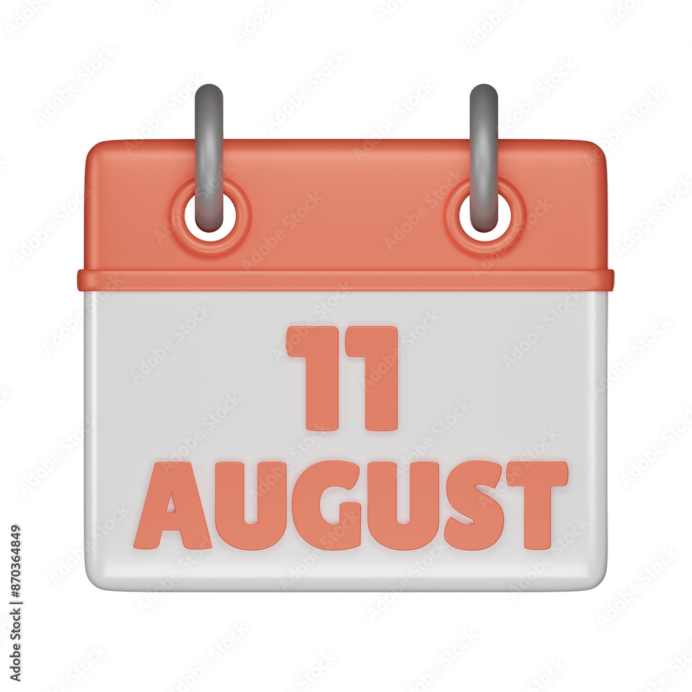 11 August Calendar 3d icon 11 August Calendar 3d icon