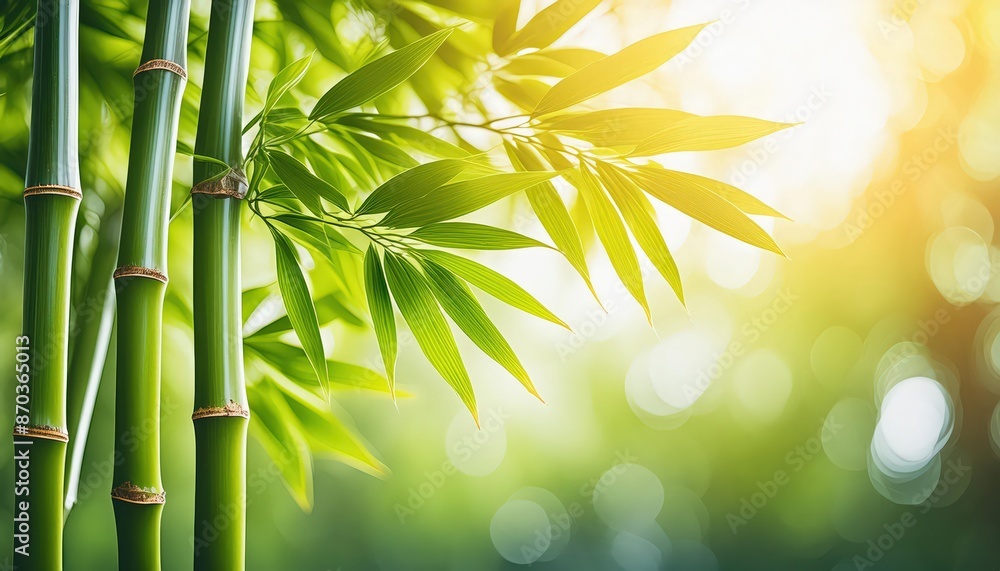 Obraz premium Bamboo grows in diverse climates, from tropical to temperate regions. It's one of the fastest-growing plants on Earth, with some species reaching maturity in just 3-5 years.