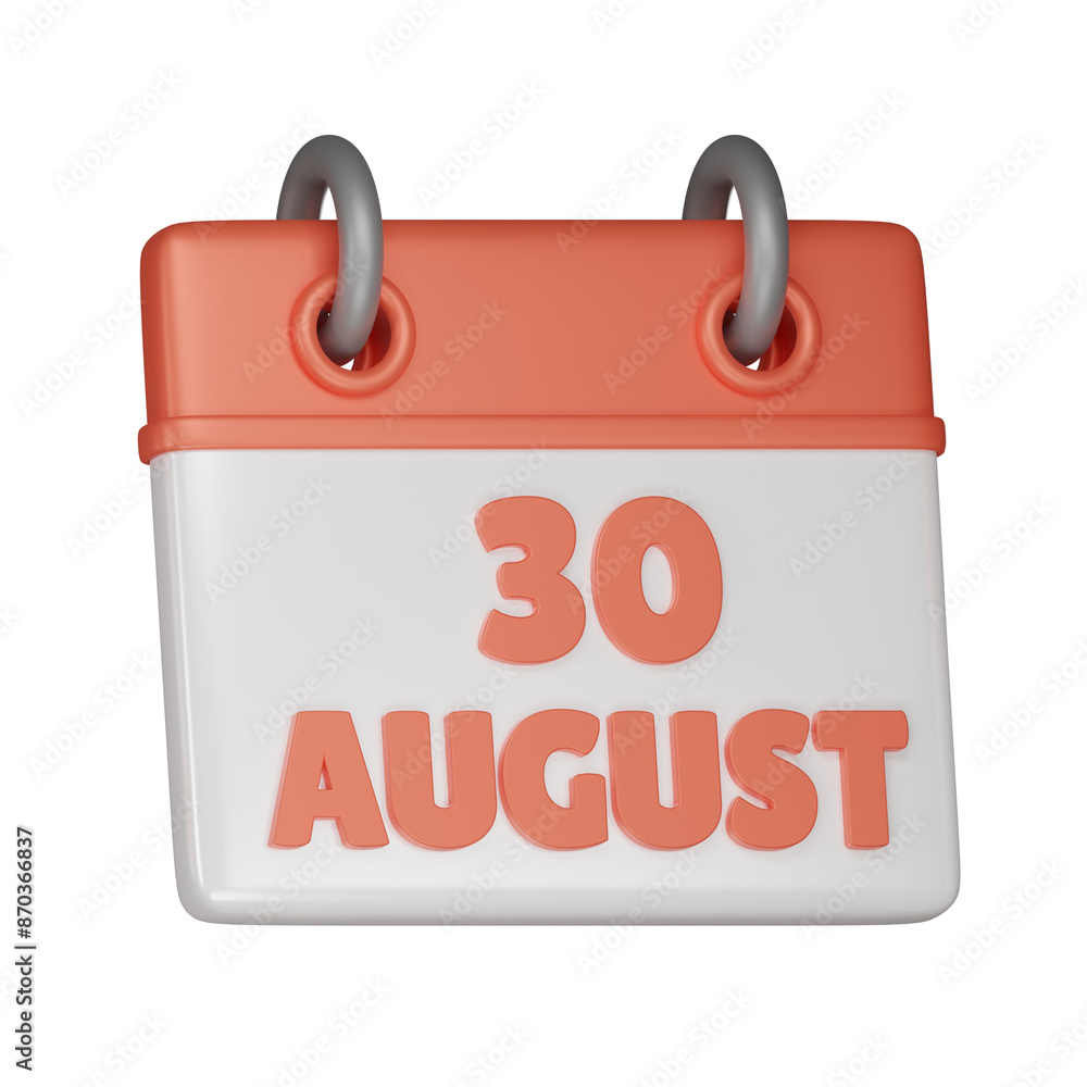 30 August Calendar 3d icon 30 August Calendar 3d icon