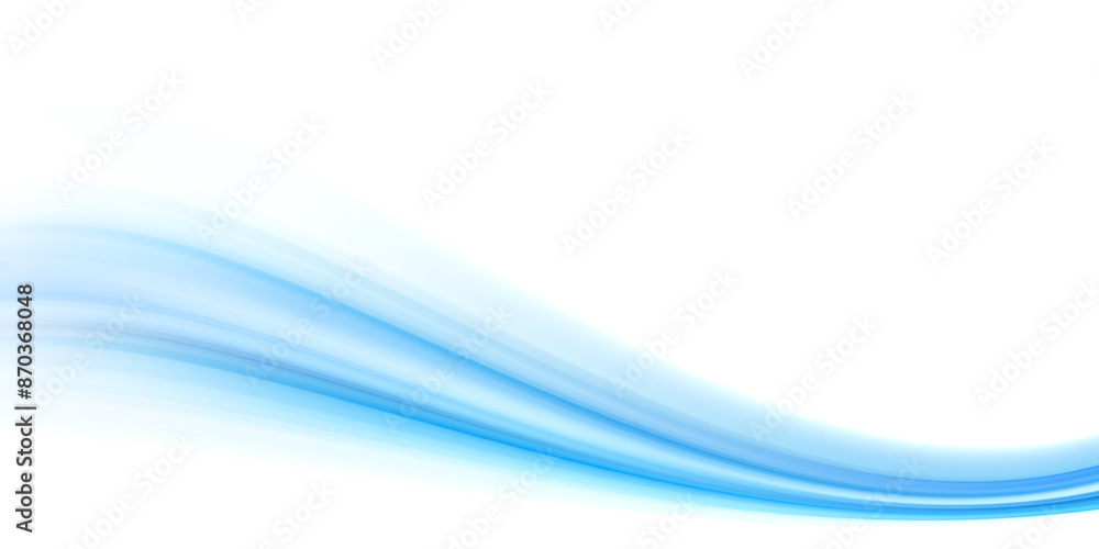 Modern simple light blue wave curve shape design on white background. Bright color wave graphic element. Futuristic technology concept Modern simple light blue wave curve shape design on white background. Bright color wave graphic element. Futuristic technology concept