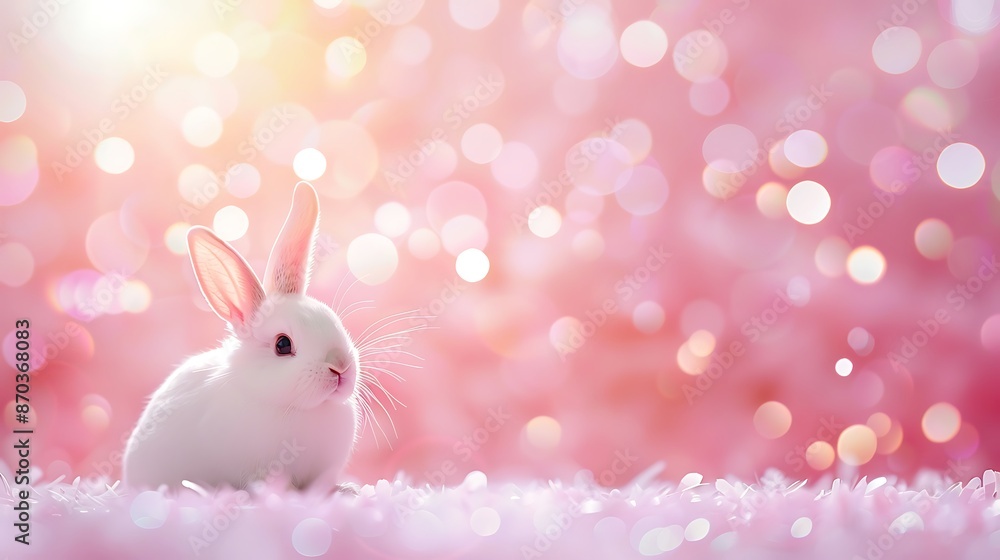 Easter bunny with colorful sleek bundle of the egg decoration on the side borders with abstract colors in the background with empty space in the middle for copy space Easter festival background Easter bunny with colorful sleek bundle of the egg decoration on the side borders with abstract colors in the background with empty space in the middle for copy space Easter festival background