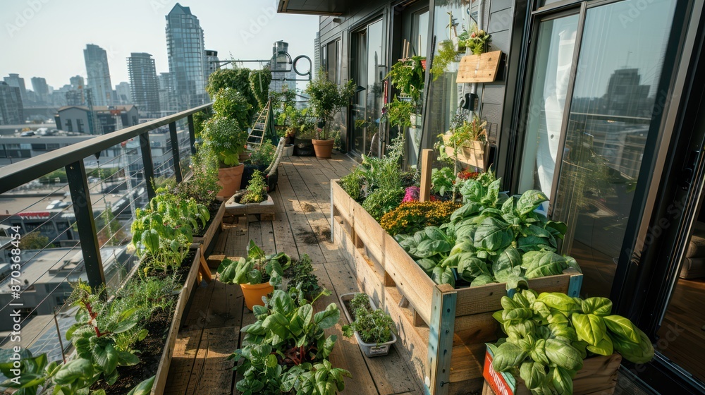 Urban Oasis: Residents Tending Rooftop Garden with Bees and Composting Area on Apartment Building, Generative Ai Urban Oasis: Residents Tending Rooftop Garden with Bees and Composting Area on Apartment Building, Generative Ai