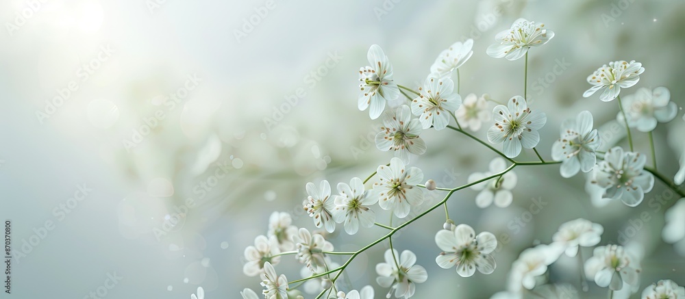A delicate bunch of freshly picked white wildflowers against a blurred copy space image. A delicate bunch of freshly picked white wildflowers against a blurred copy space image.