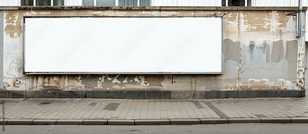 Obraz premium A blank billboard on a street wall with banners providing copy space image for your own text.