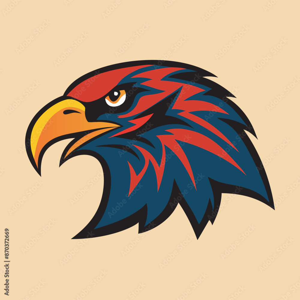 Obraz premium Fierce Eagle Head Vector Illustration.
