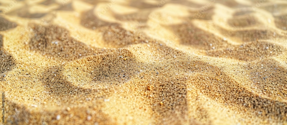 A sandy beach with a sand texture, ideal for a background with a top view perspective, featuring ample copy space image. A sandy beach with a sand texture, ideal for a background with a top view perspective, featuring ample copy space image.