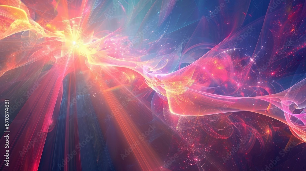 Abstract design with soft light flares and a radiant glow, creating an atmosphere of wonder and peace Abstract design with soft light flares and a radiant glow, creating an atmosphere of wonder and peace