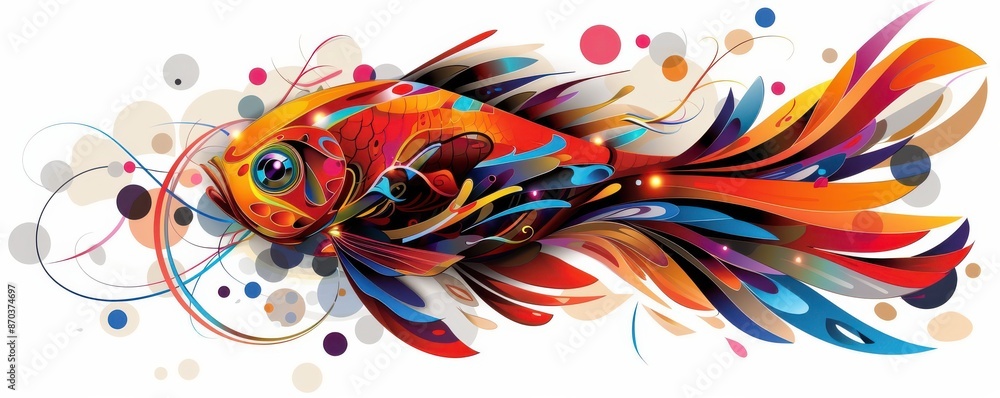 Obraz premium Abstract fish with modern design, vibrant colors, dynamic vector illustration.