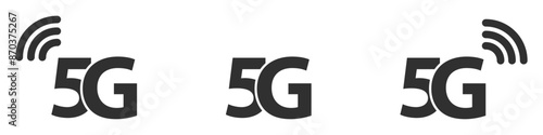 5G network black sign icon vector illustration design