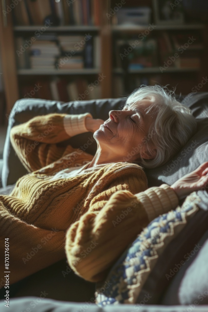 A woman is laying on a couch with a blanket and a pillow. She is smiling and she is relaxed A woman is laying on a couch with a blanket and a pillow. She is smiling and she is relaxed